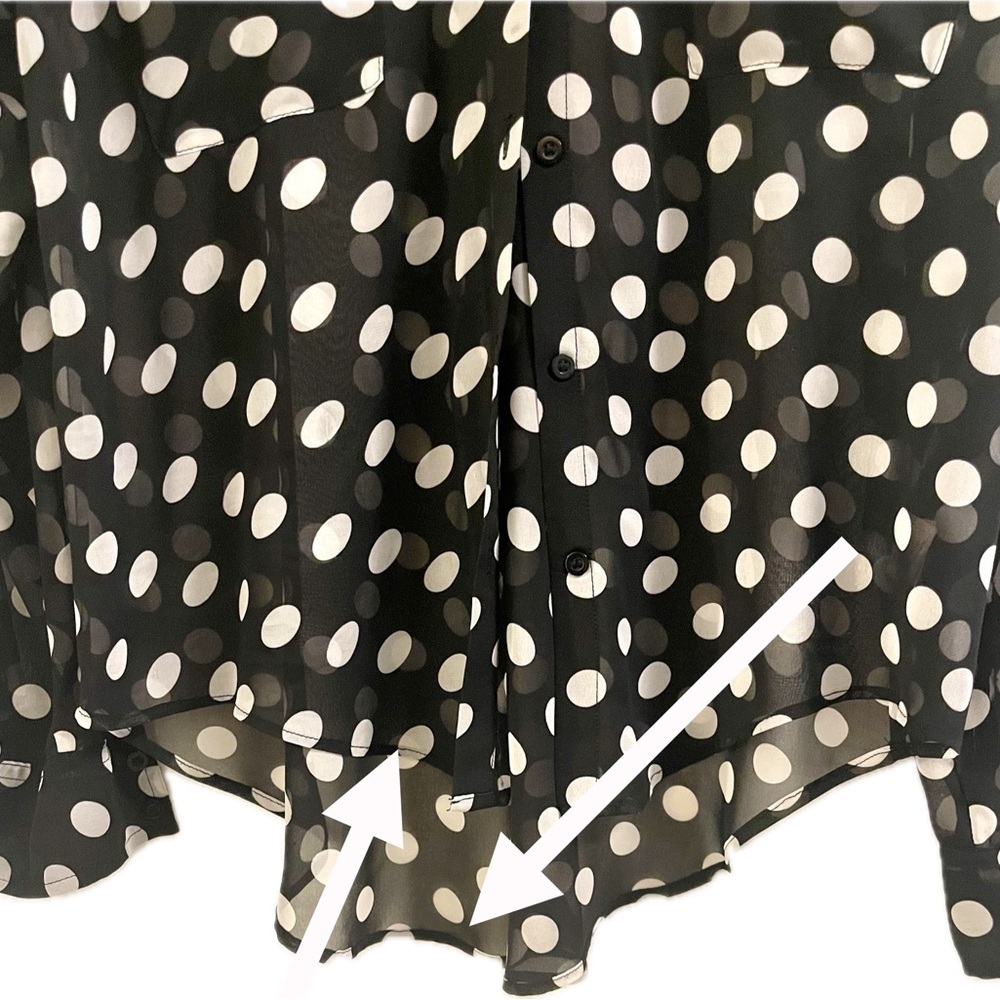 Free People sheer polka dot button down blouse Sz M - Picture 3 of 4